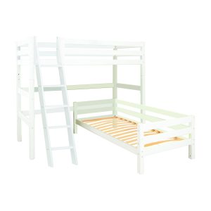 Hoppekids ECO Luxury hoekstapelbed 90×200 – schuine ladder – luxe bodems